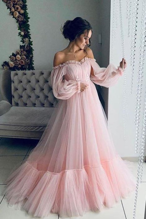 pink long dress